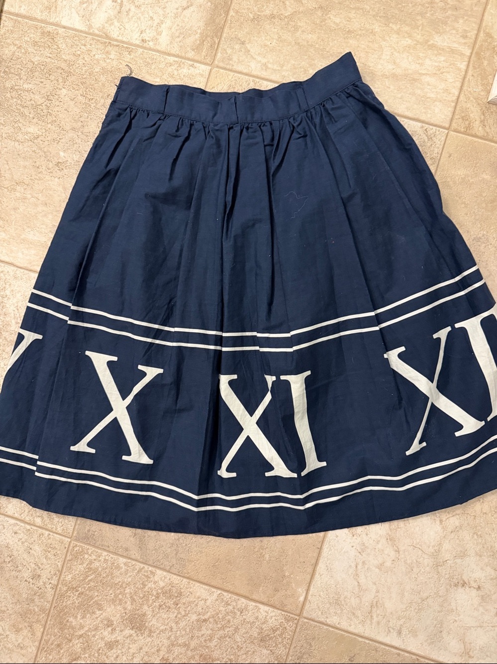 Modcloth Navy Blue Roman Numeral Clock Skirt Size Small - Picture 3 of 3